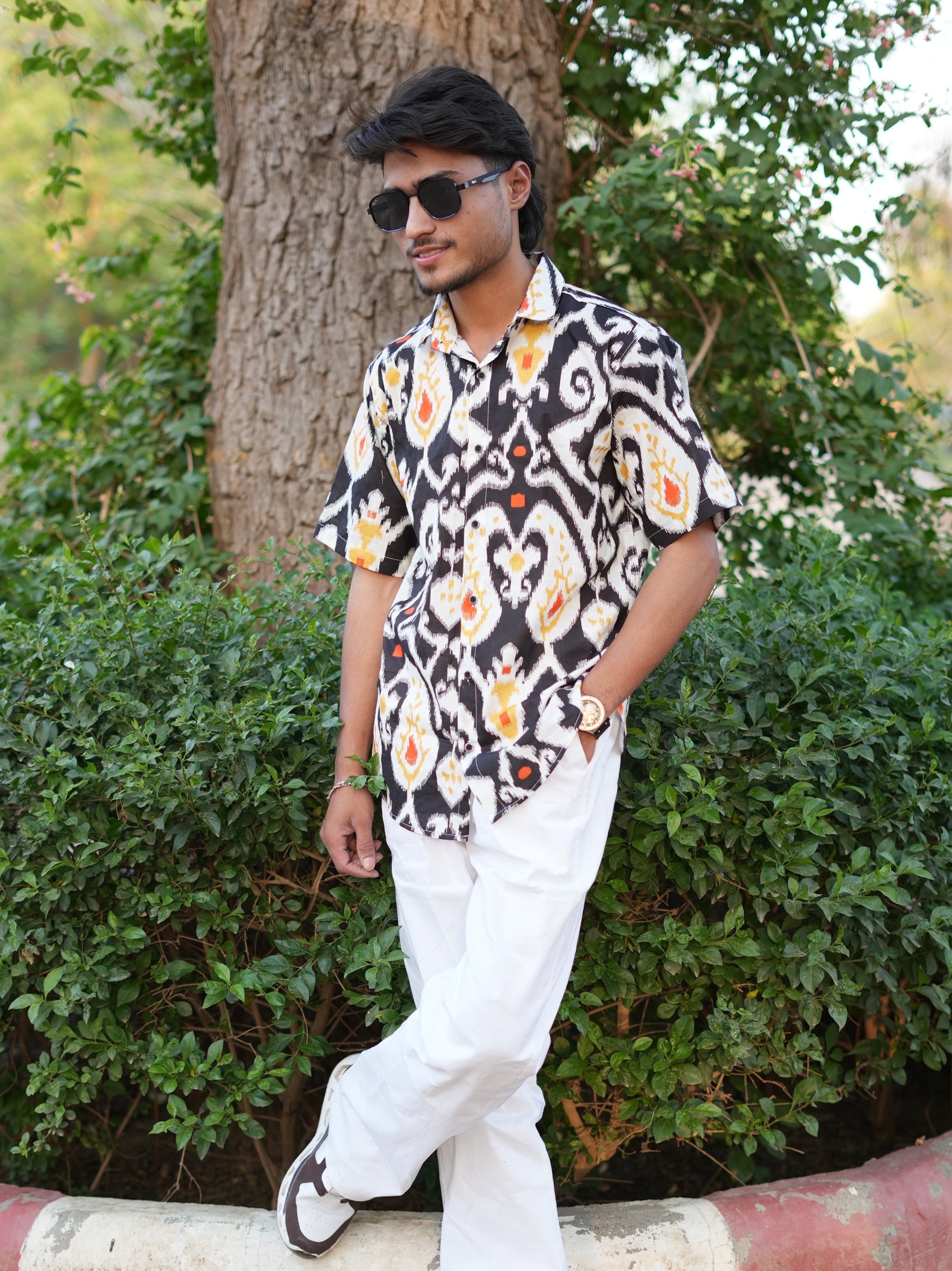 Monochrome Agni Ikat Shirt