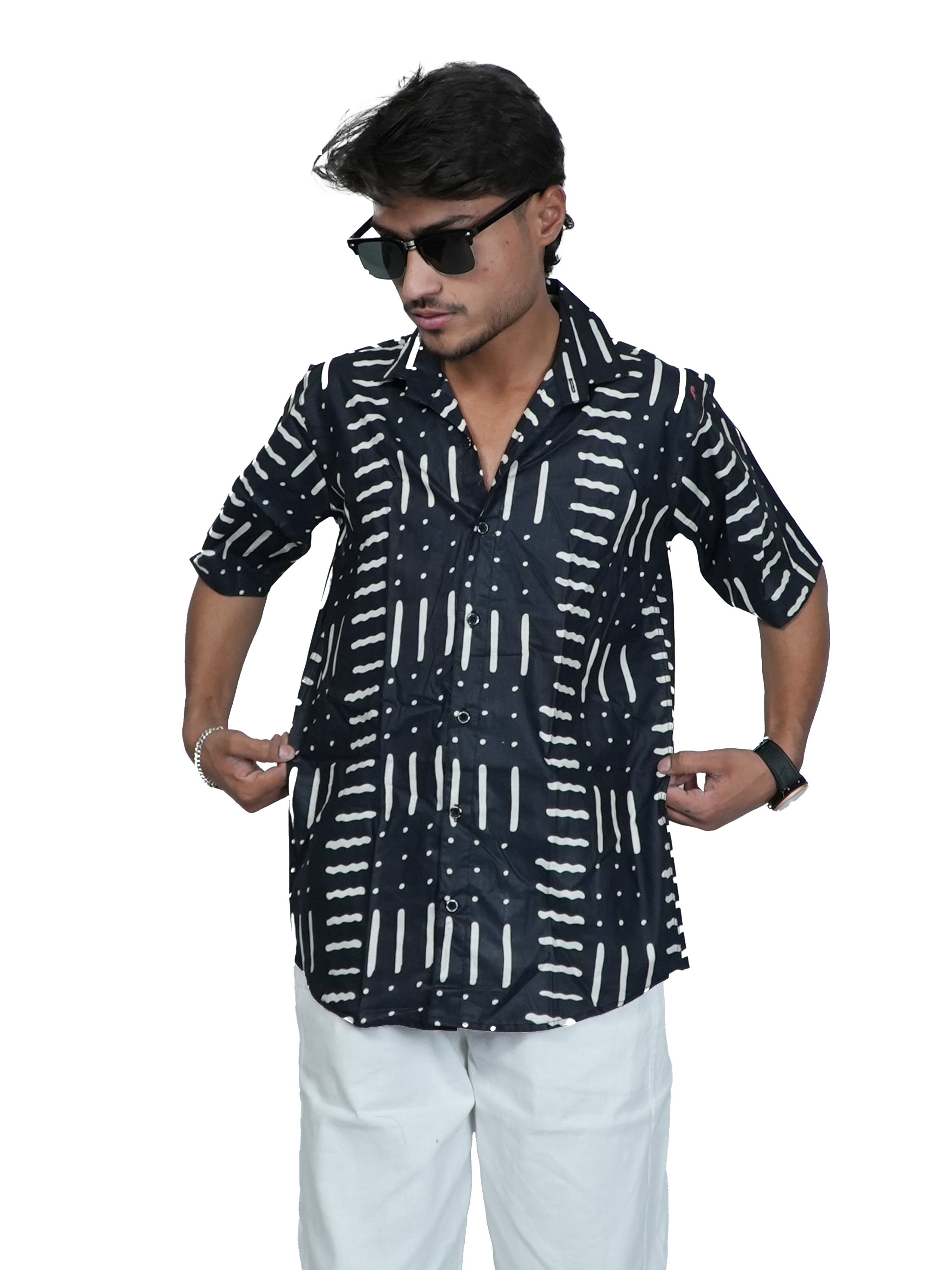 Black Taal Grid Shirt
