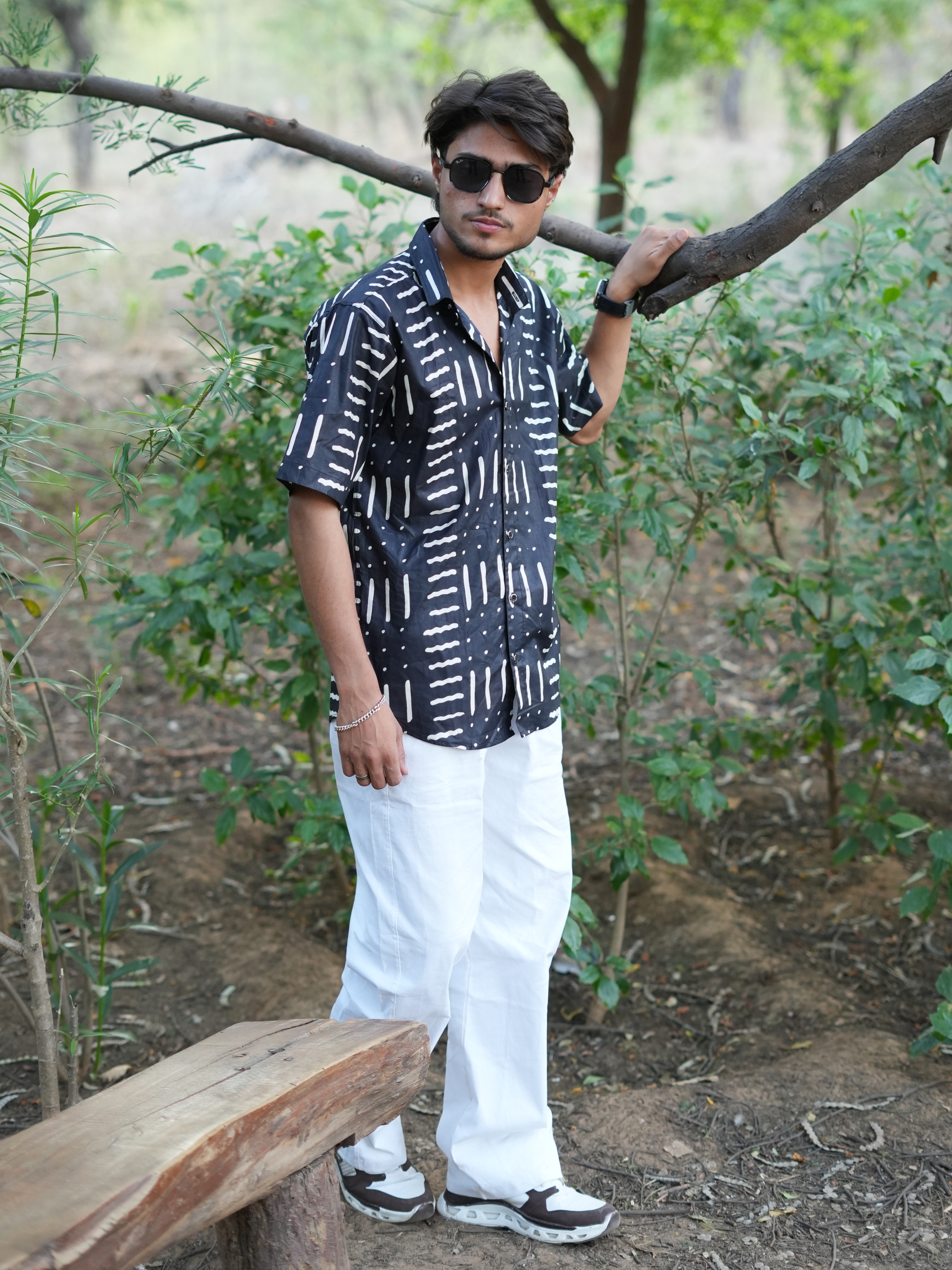 Black Taal Grid Shirt