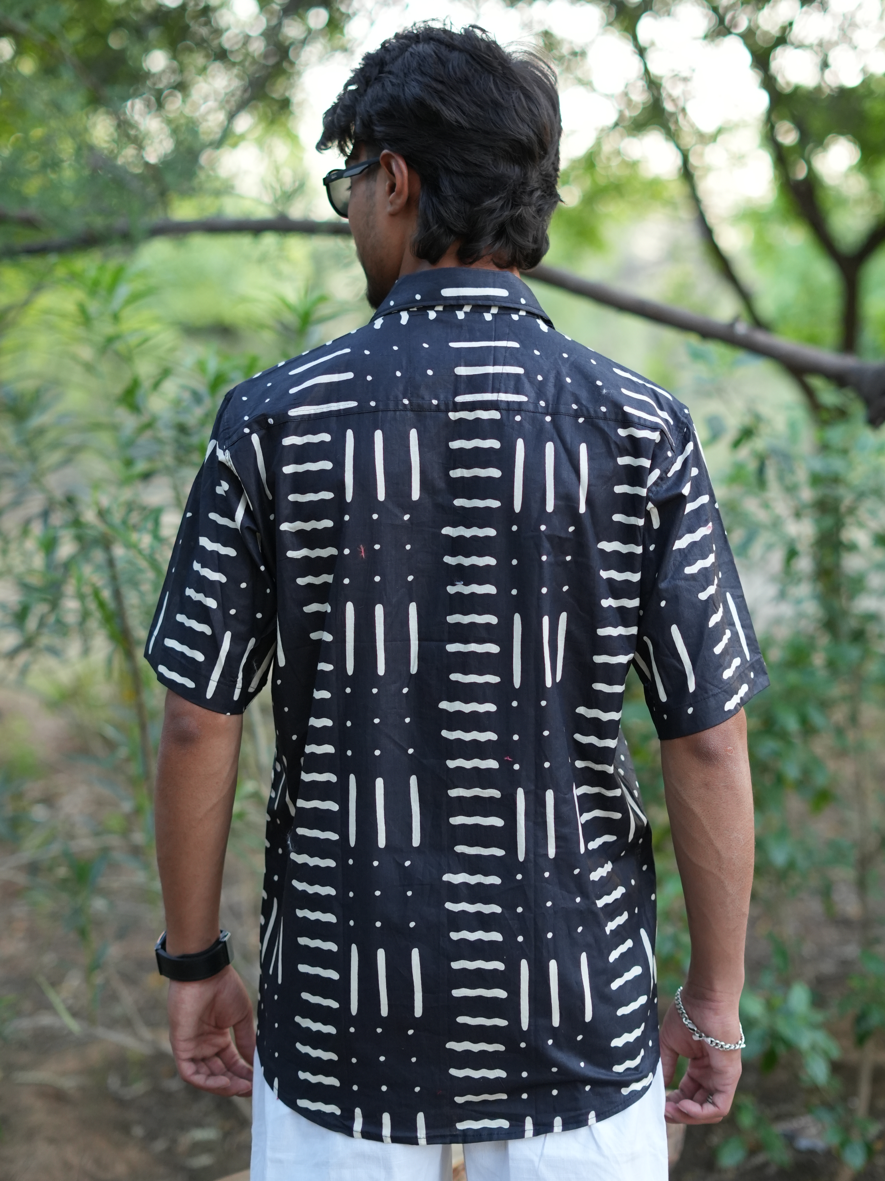 Black Taal Grid Shirt