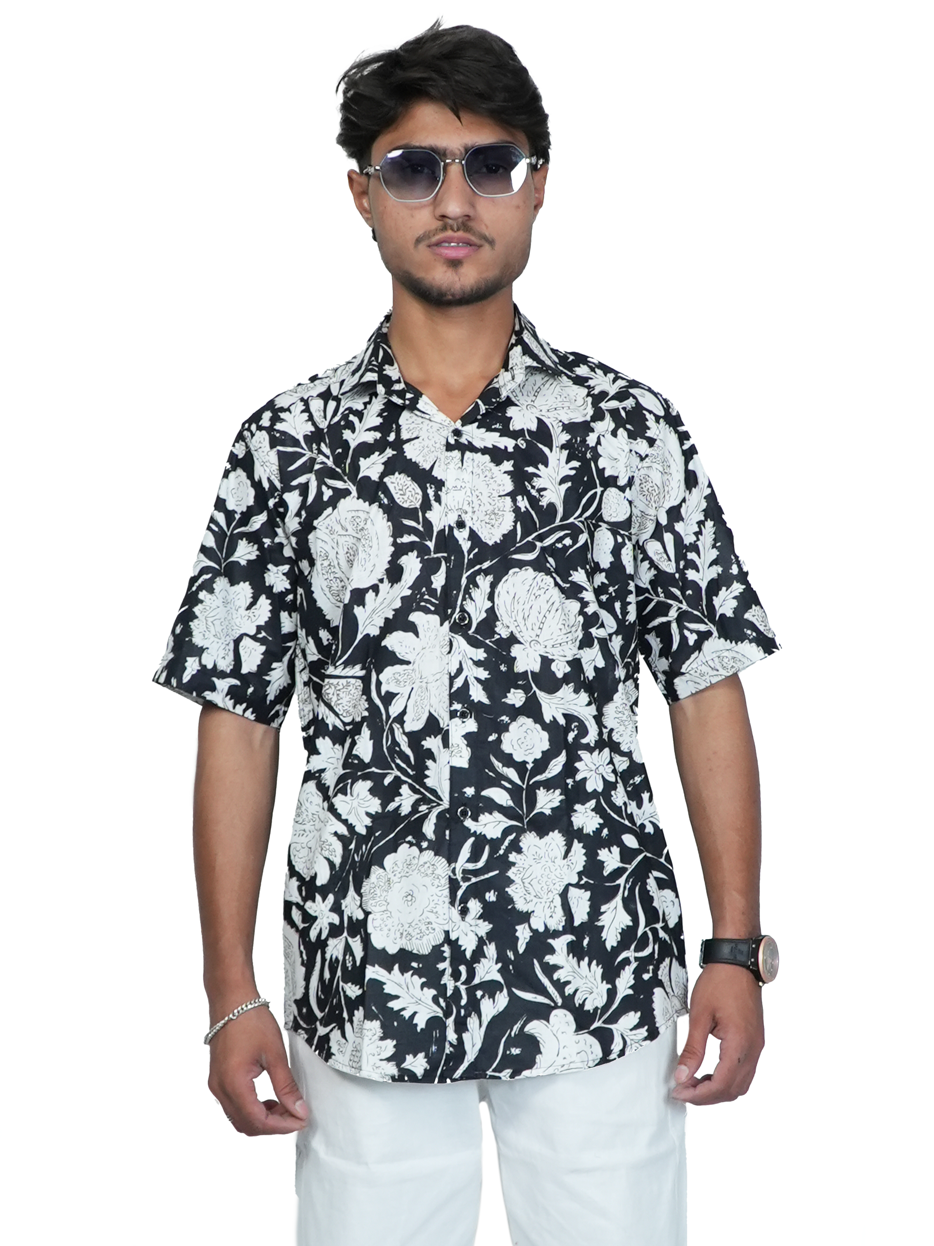 Black Pushpa Bloom Shirt