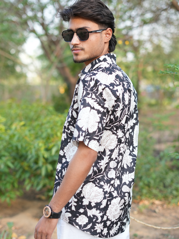 Black Pushpa Bloom Shirt