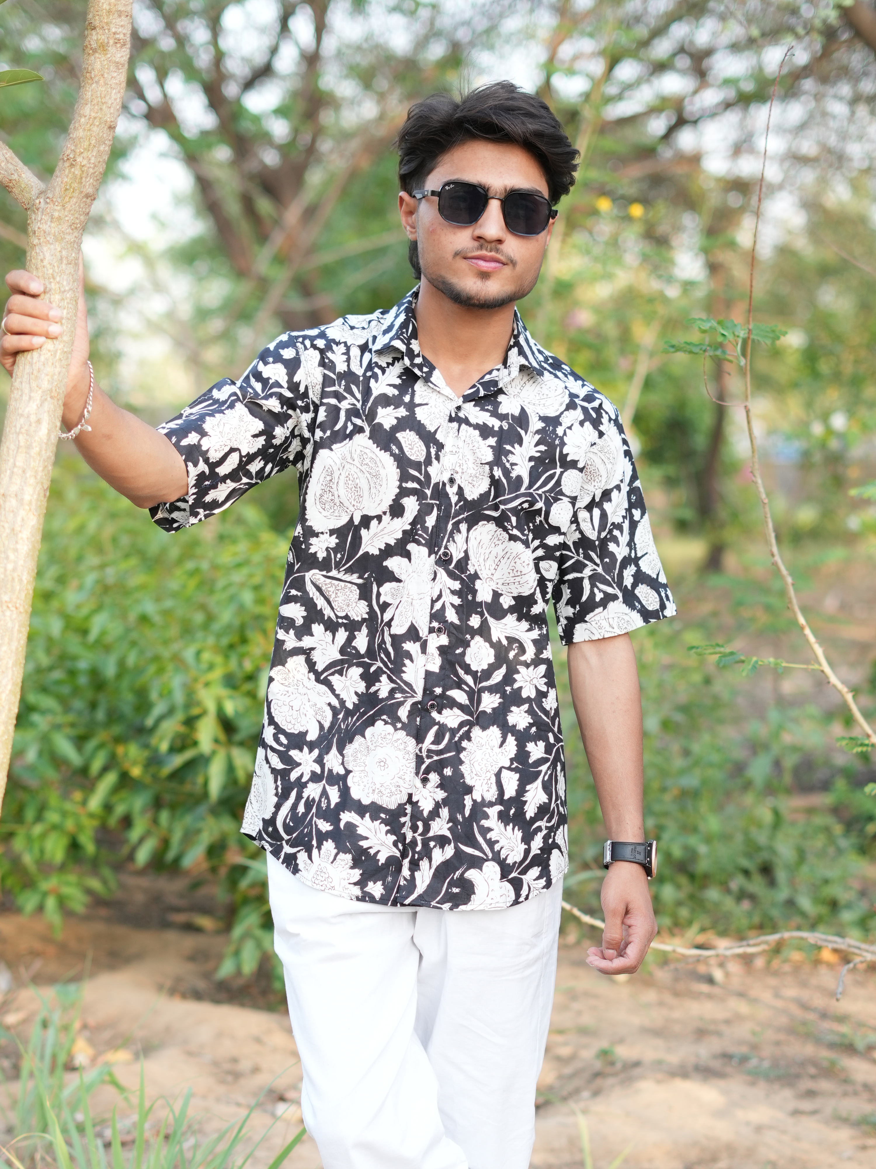 Black Pushpa Bloom Shirt